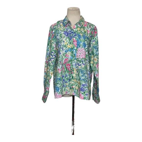 Tog Shop long sleeves floral buttoned blouse size M - Picture 5 of 9